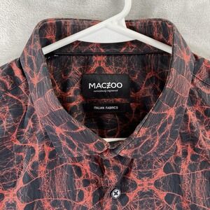Maceoo Shirt mens Size 6 2XL Button Up Abstract Geometric AOP Long Sleeve Modern